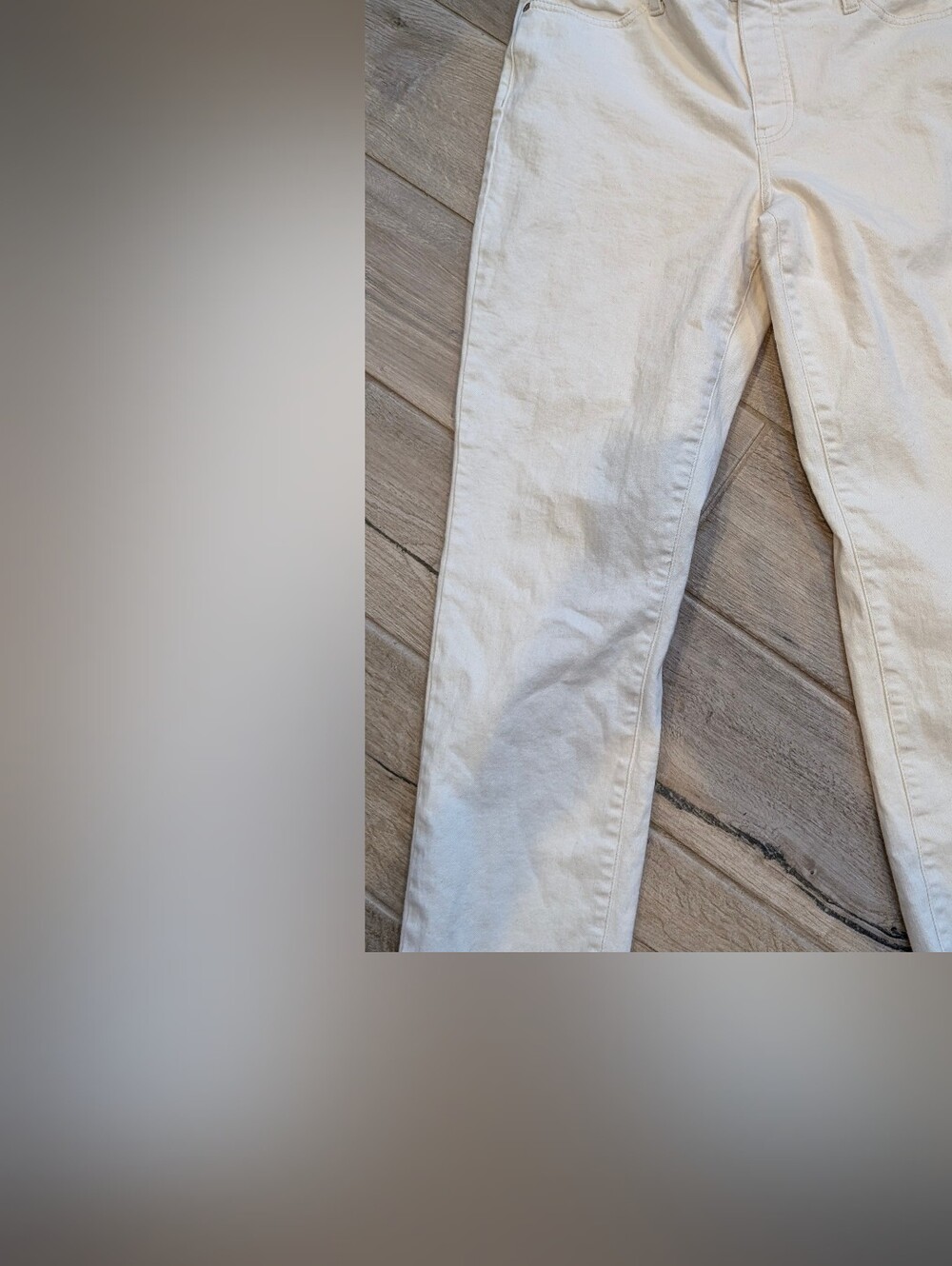 Talbots Women's Slim Straight Jeans in Cream White